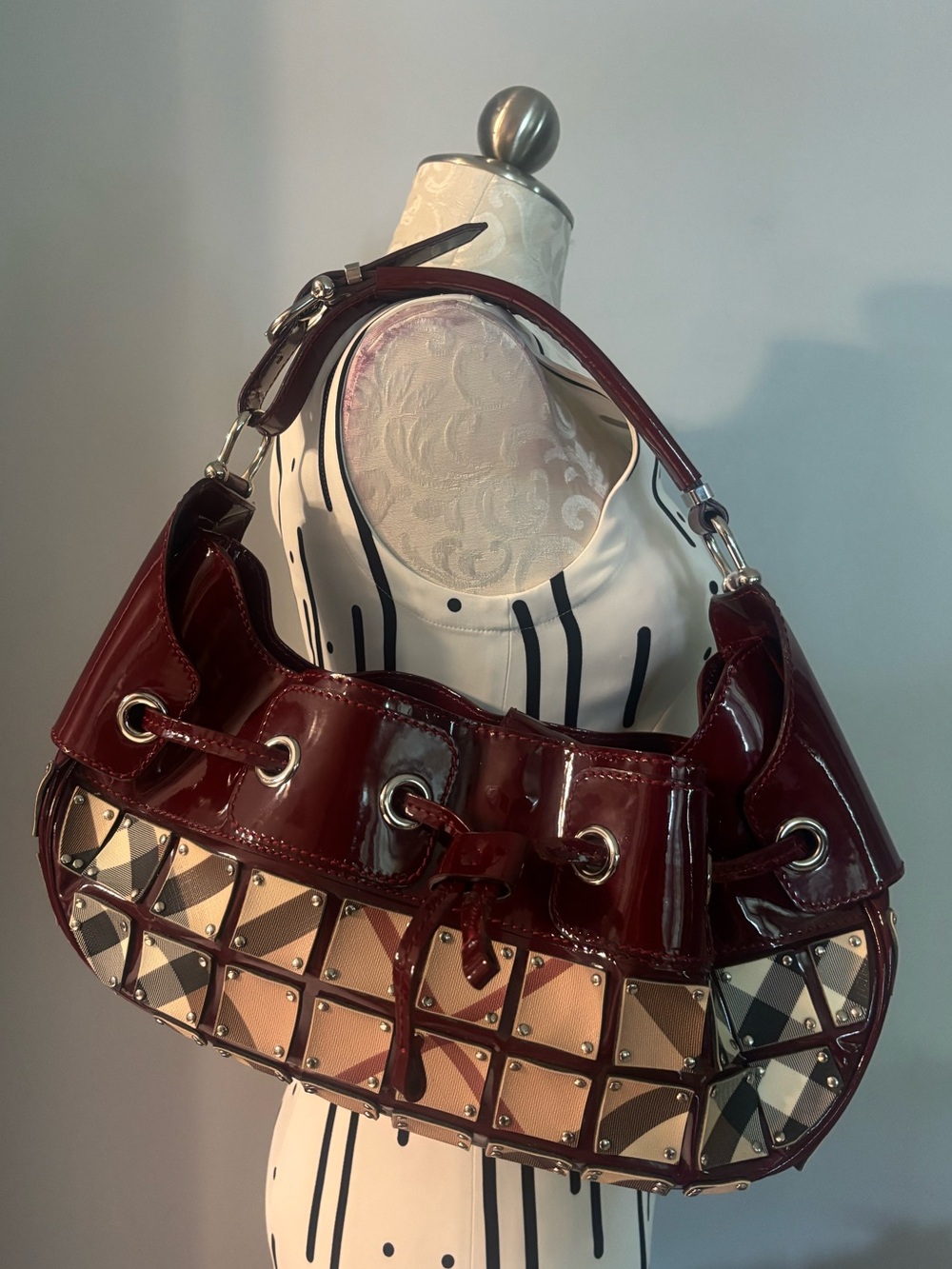 Burberry Nova Check Warrior Hobo Bag.
